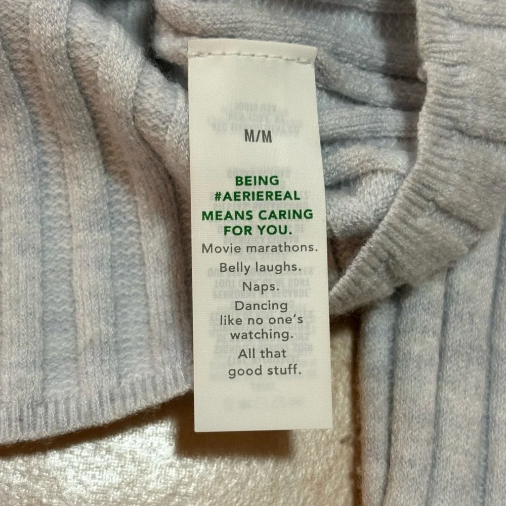 Aerie Off-Shoulder Ribbed Knit Sweater - Medium Grey - Picture 6 of 10